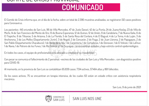 El Comité de Crisis anunció las cifras del miércoles