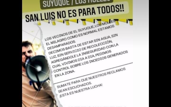 Vecinos de la provincia denunciaron falta de servicios