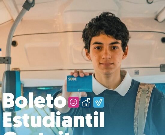 DESDE EL LUNES 27 SE PODRÁ TRAMITAR EL BOLETO ESTUDIANTIL GRATUITO PARA EL CICLO LECTIVO 2023