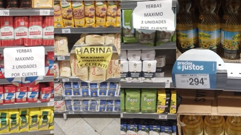 SIGUEN LOS FALTANTES DE MERCADERÍAS EN SUPERMERCADOS Y LOS PRECIOS DE LOS ALIMENTOS NO PARAN DE SUBIR