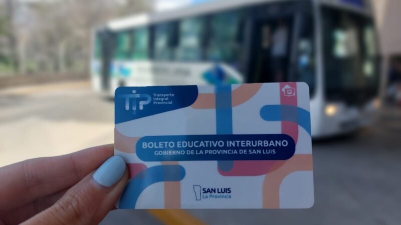 COMIENZA LA ENTREGA DEL BOLETO EDUCATIVO INTERURBANO PARA ESTUDIANTES DE SAN LUIS