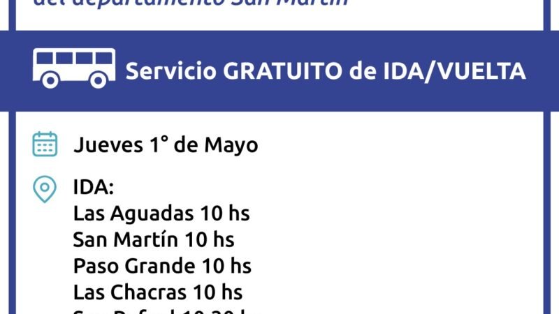 EL GOBIERNO OFRECERÁ TRANSPORTE GRATUITO PARA ASISTIR A LA PEÑA DEL DÍA DEL TRABAJADOR