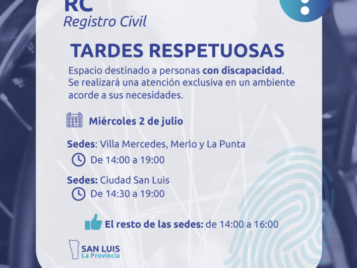 ‘TARDES RESPETUOSAS’ SE HARÁ EL PRÓXIMO 2 DE JULIO EN TODA LA PROVINCIA