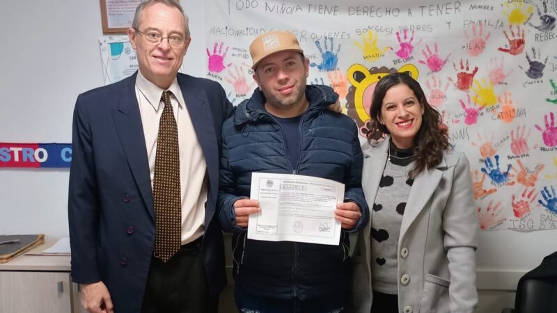 DESPUÉS DE 32 AÑOS, UN HOMBRE PUDO REALIZAR SU INSCRIPCIÓN DE NACIMIENTO EN VILLA MERCEDES