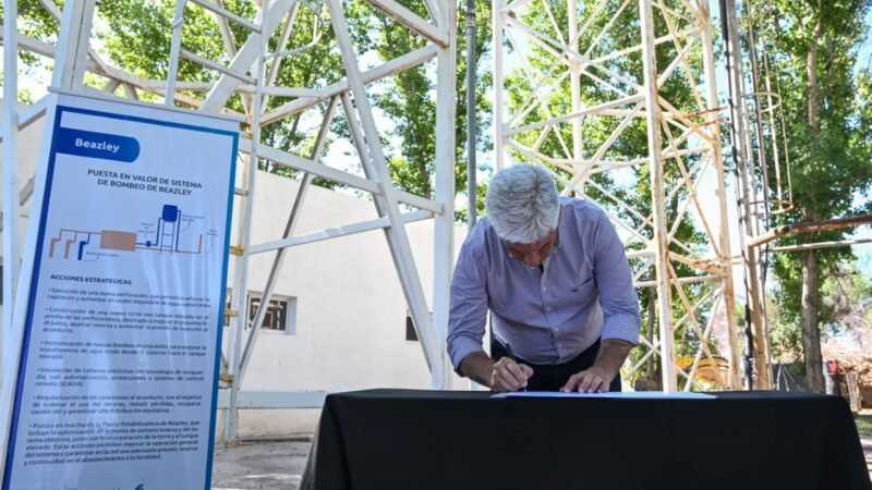 POGGI ANUNCIÓ OBRAS ESTRUCTURALES PARA GARANTIZAR EL ABASTECIMIENTO DE AGUA EN BEAZLEY