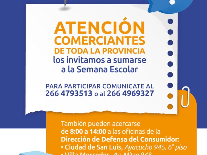 INVITAN A COMERCIOS A SUMARSE A LA SEMANA ESCOLAR CON PRECIOS ACCESIBLES