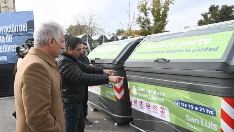 EL GOBERNADOR ACOMPAÑÓ LA INCORPORACIÓN DE 110 NUEVOS CONTENEDORES EN LA CIUDAD DE SAN LUIS